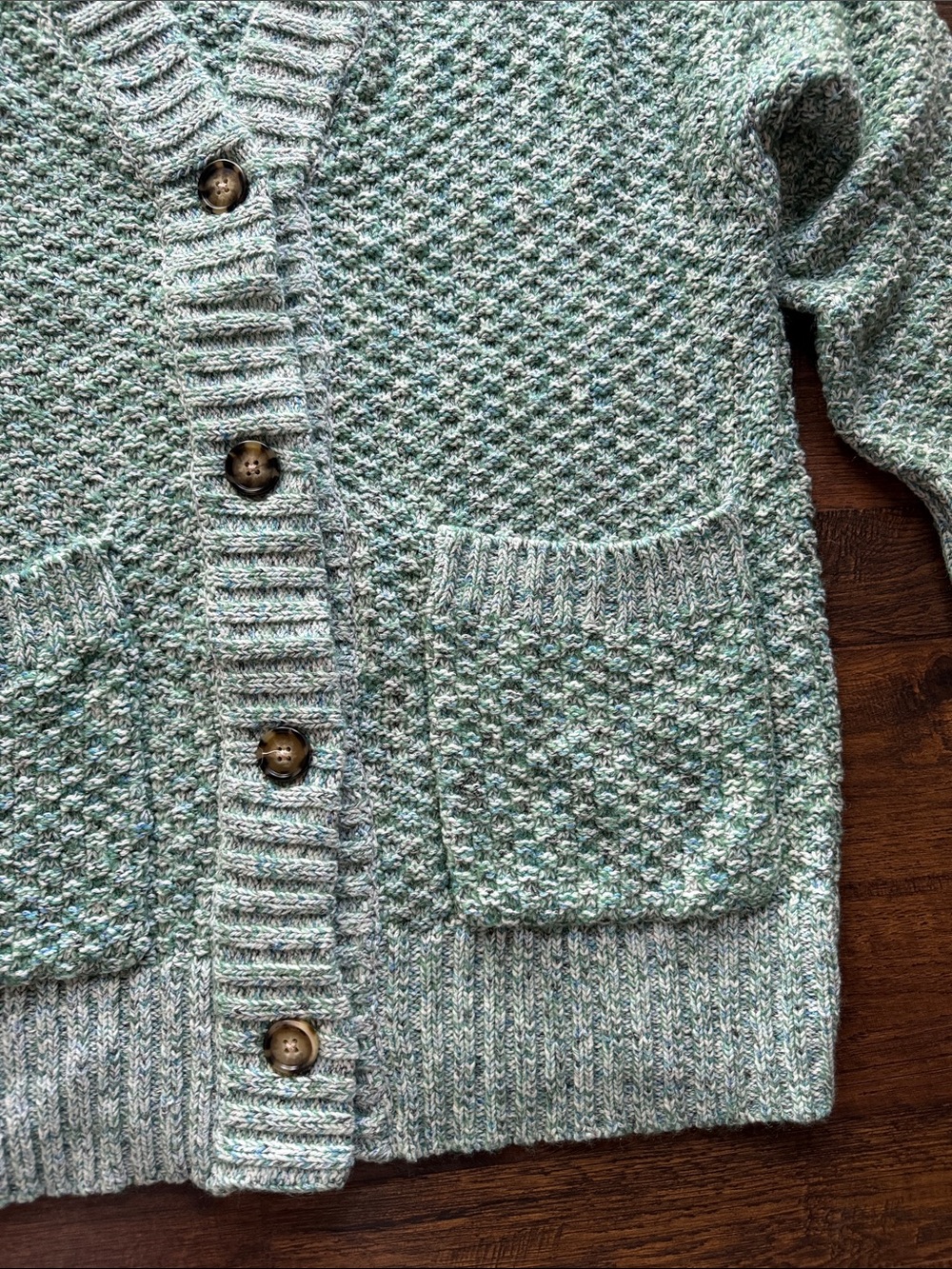 Steve Madden Mint Green Chunky Knit Button-Front Cardigan - Picture 3 of 7